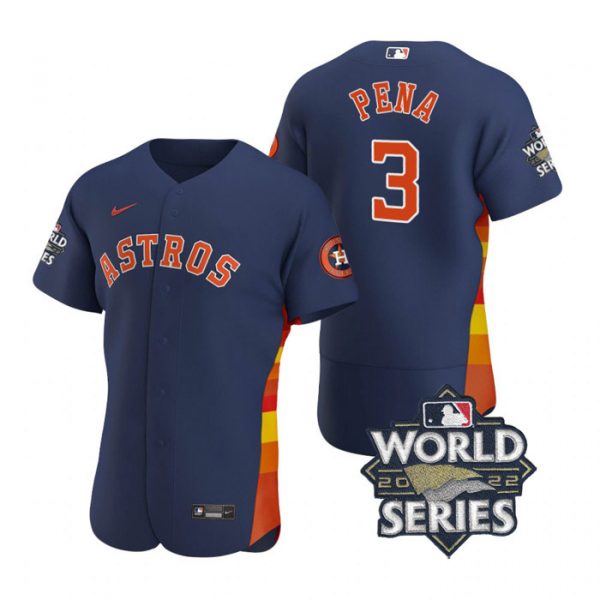 Astros 3 Jeremy Pena Navy Nike 2022 World Series Flexbase Jersey->houston astros->MLB Jersey